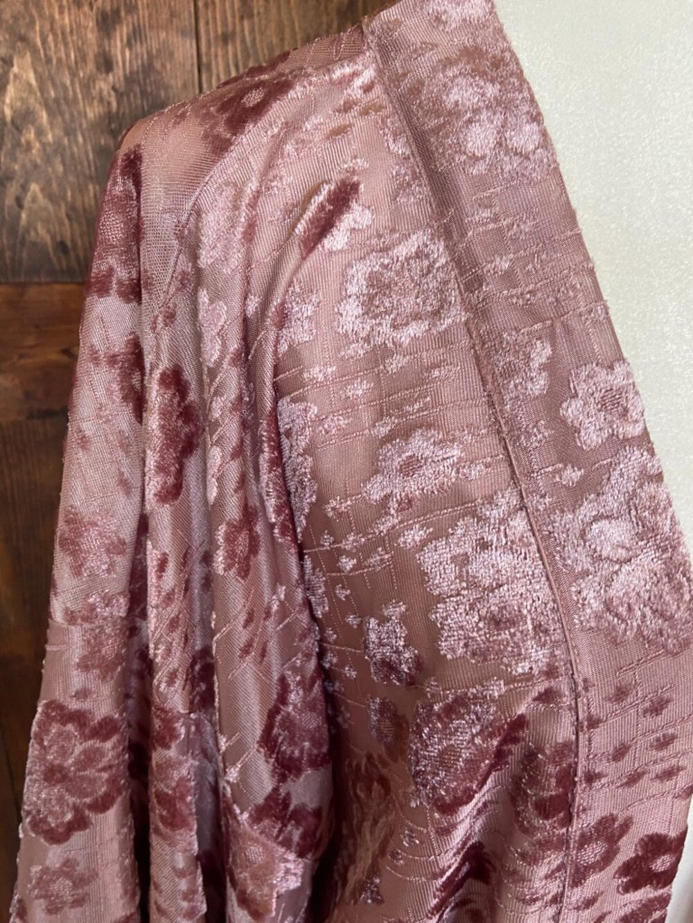 Umgee Pink Burn out Velvet tunic Jacket Sz L - Picture 5 of 9